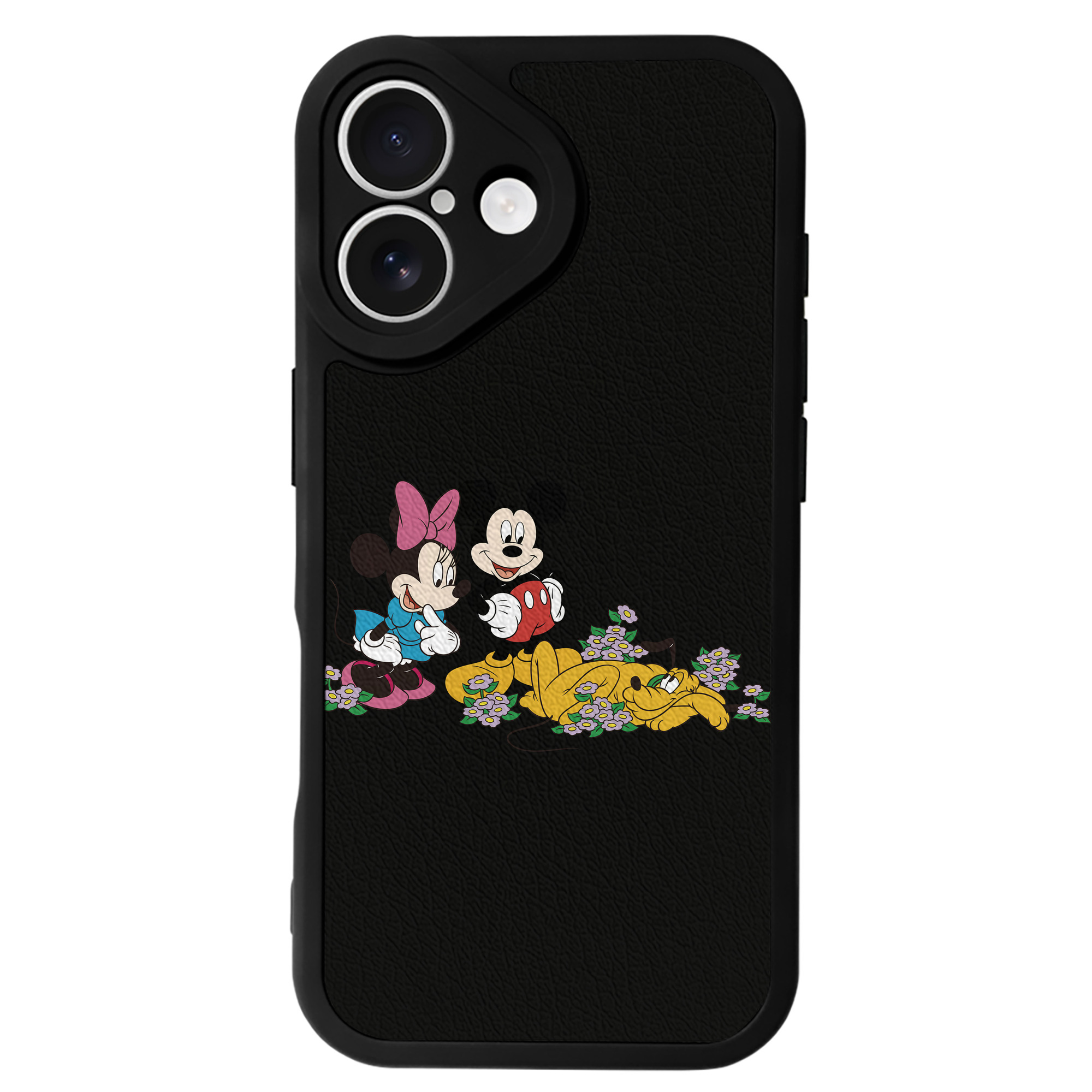 （画像用） ミッキーマウス Mickey Mouse 【iPhone 16シリーズ対応】シリコンスマホケース（レザー調） 材質：シリコン